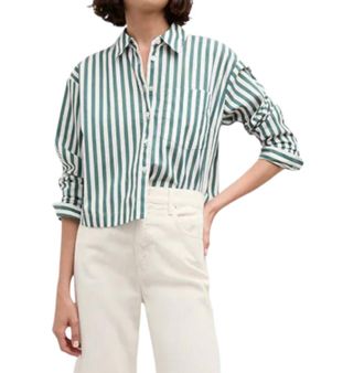 Veronica Beard Maia Top In Pine/white