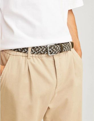 Jack & Jones Jack & Jones Mens Pin Buckle Braided Belt - Silver - Size: 80