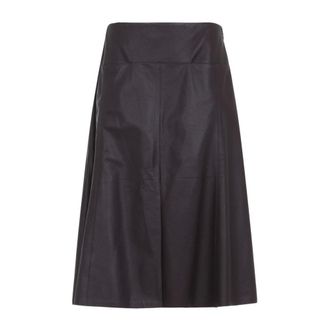 Alaia Leather Skirts, female, Purple, XS, Slit Skirt