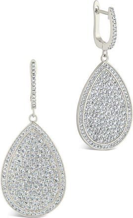 Sterling Forever Selma Cubic Zirconia Teardrop Earrings in Silver at Nordstrom