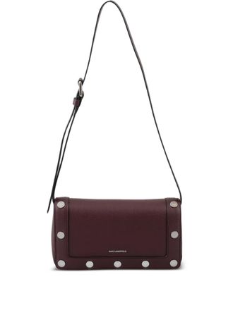 Karl Lagerfeld K/Rocky Marais studded shoulder bag - women - Polyester/Polyurethane - One Size - Red
