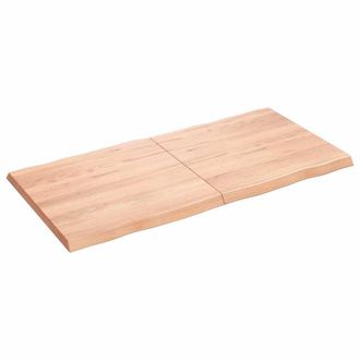 Berkfield Home Table Top Light Brown 120x60x(2-4)cm Treated Solid Wood Live Edge