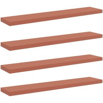 vidaXL Wall Shelf 4 pcs Red 120 x 23.5 x 4 cm Engineered Wood vidaXL