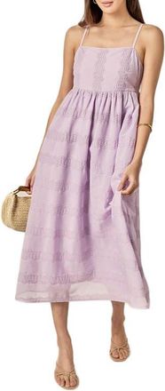 English Factory Embroidered Sleeveless Chiffon Midi Dress in Lilac at Nordstrom, Size X-Small
