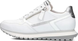 Gabor Schoenen, Dames, Wit, 40 1/2 EU, Witte Lage Dames Sneakers