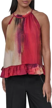 DKNY Abstract Print Textured Sleeveless Top in June Brush at Nordstrom, Size X-Small