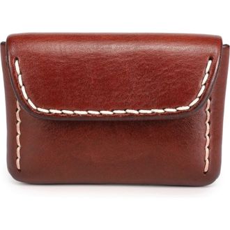 OLD TREND Canna Genuine Leather Compact Card Holder in Brown at Nordstrom