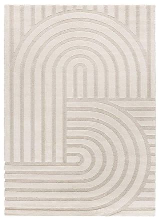 Atticgo Alfombra con relieve escandinava blanco 80x150 cm