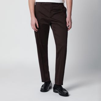 Pantaloni Torino Brown cotton-blend trousers
