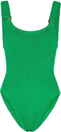 Hunza G Domino Crinkle Swimsuit - Green - One Size
