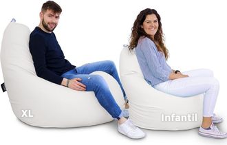Happers Happers - Puff Pera Relax Polipiel Blanco Xl