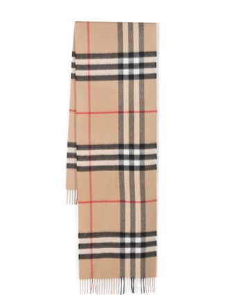 Burberry Beige Giant Check cashmere scarf