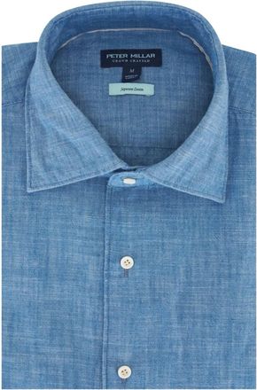 Peter Millar Camicia in chambray - Blu