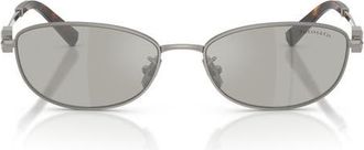 Tiffany & Co. 56mm Oval Sunglasses in Gunmetal /Grey Mirror Silver at Nordstrom