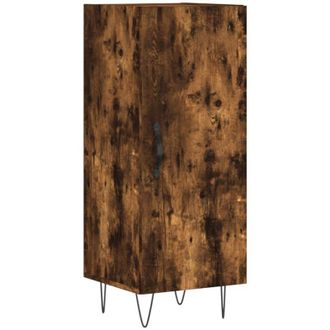 vidaXL Aparador Madera De Ingenier&iacute;a Roble Ahumado 34,5x34x90 Cm Vidaxl