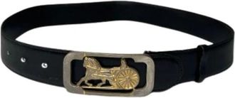 Celine Pre-owned Vintage Carriage Logo Belt - Dames - Vintage Accessoires - Zwart - ONE Size - Leer - Vintage