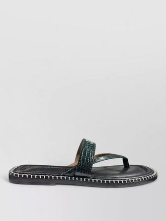 Dries Van Noten flat crocodile effect calf leather sandals