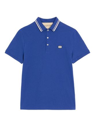 Valentino V Logo Signature Piquet-Baumwoll-Poloshirt