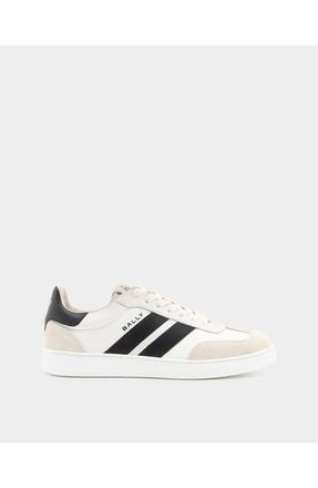 Bally Retro Crest Sneaker in Plain Leather in White/blk/ballyred at Nordstrom, Size 40
