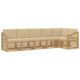 vidaXL Conjunto De Sof&aacute;s De Exterior 6 Pcs Y Beige 304 X 126,5 X 73 Cm Vidaxl