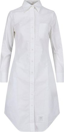 Thom Browne White Minimalist Fitted Shirt Dress