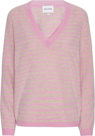 Americandreams Christy V-hals Kasjmier Pullover - Dames - V-hals truien - Roze - S - Kasjmier - Truien & Vesten