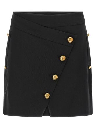 Elisabetta Franchi Black Jewel button skirt