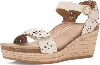 Aetrex Sydney Adjustable Wedge Sandals Womens Wedge Shoes Ivory Cutout : EU 43 (US Womens 11.5-12) M (B), Leather