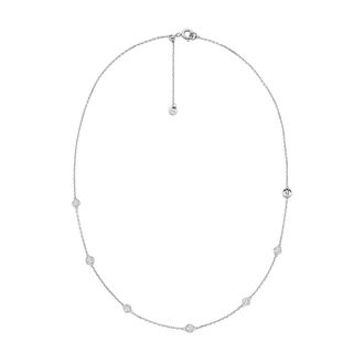 Michael Kors Accessoires, Dames, Grijs, ONE Size, Luxe Zirkonia Ketting in Zilver