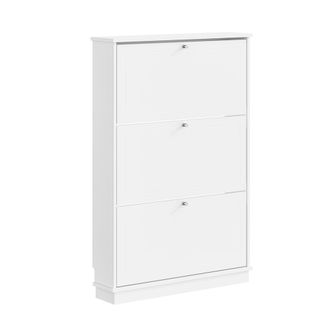 SoBuy Sobuy Armario Zapatero Blanco De 3 Puertas Organizador De Entrada Plegable Y Ultra Delgado Mueble Para Zapatos En Mdf Con Acabado Uv 76&times;18&times;113 Cm Capa