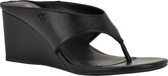 Calvin Klein Marchela Wedge Sandal in Black at Nordstrom, Size 7.5