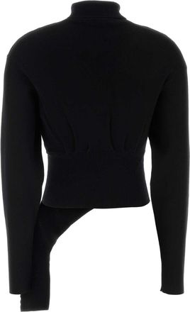 Lanvin Womens Black Wool Blend Sweater Felpe