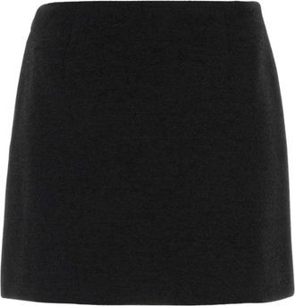 Fendi Fitted Midi Skirt - Dames - Korte rokken - Zwart - M - Wol - Rokken