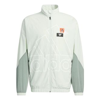 adidas Mh Bp3 Wvjkt Large Logo Printing Zipper Sports Jacket Blue HP1436