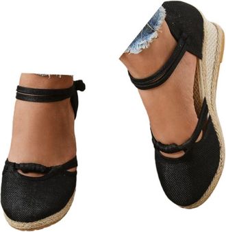 Generic Closed Toe Sandals for Women,Platform Sandals for Women,Wedge Shoes Mesh Breathable Closed Toe Slip On Backless Footwear Fashion Flat Breathable Buckl