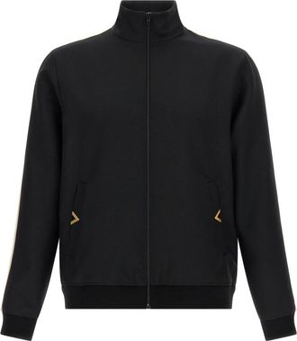 Valentino Garavani Hoodies & sweatvesten, Heren, Zwart, L, Nylon, Nylon Sweatshirt With VGold