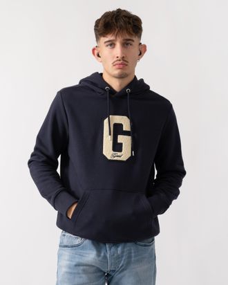 GANT Mens Hoodie in Navy Cotton - Size X-Large