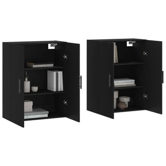 Berkfield Home Wall Mounted Cabinets 2 pcs Black 69.5x34x90 cm