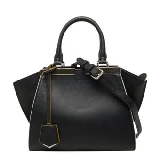 Fendi Pre-owned Petit Trois Jours Leder 2way Tas - Dames - Pre-owned - Zwart - Maat: ONE Size Leer