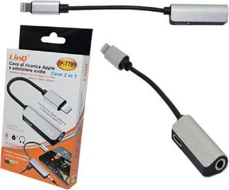 Trade Shop Trade Shop - Cavo Ricarica Adattatore Audio 2 In 1 Lightning Cuffie Jack 3,5mm Iphone Ip-7789
