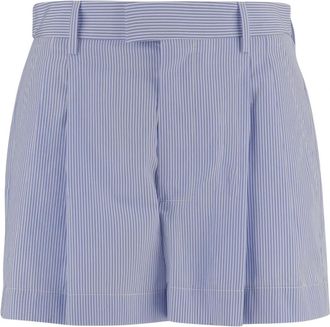 ARMARIUM Katoenen Shorts met Gestreepte Print - Dames - Korte Broeken - Blauw - L - Katoen - Korte Broeken
