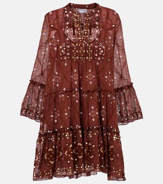 Juliet Dunn Sequined cotton minidress