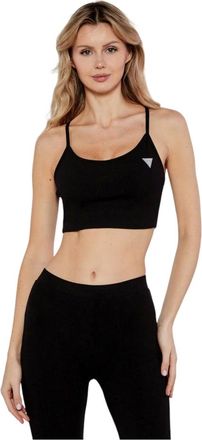 Guess Sleeveless Tops, female, Black, Size: S Crocus Active Rib Top