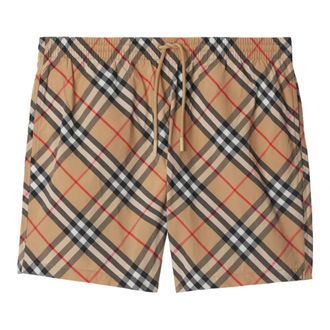 Burberry Badmode, Heren, Beige, XL, Check Zwempak