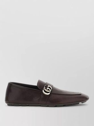 Gucci leather loafers round toe rubber sole