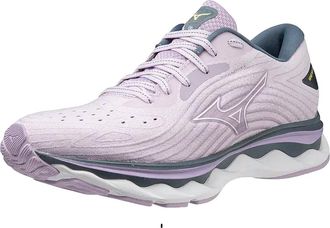 Mizuno Women Wave Sky 6 Running Shoe In Pastel Lilac/white