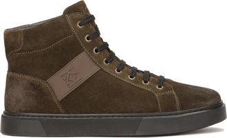 Kazar Hoge vetersneakers van su&egrave;de - Heren - Sneakers - Groen - 40 EU - Su&egrave;de - Schoenen