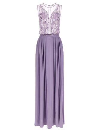Elisabetta Franchi Purple Viscose Long Womens Dress
