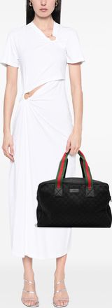 Gucci Pre-owned Womens Gg Canvas Web Travel Bag - Black Textile - One Size