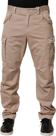 Dolce & Gabbana Beige Straight Cargo Chino Men Trouser Mens Pants